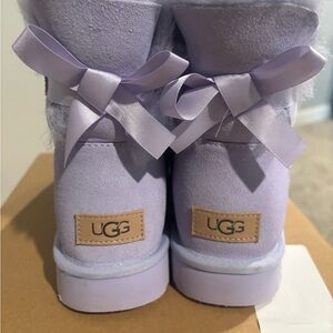 UGG Light Purple RARE Mini Bailey Bow Boots with Ribbon Accents